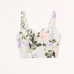 Abercrombie linen blend notch neck linen top